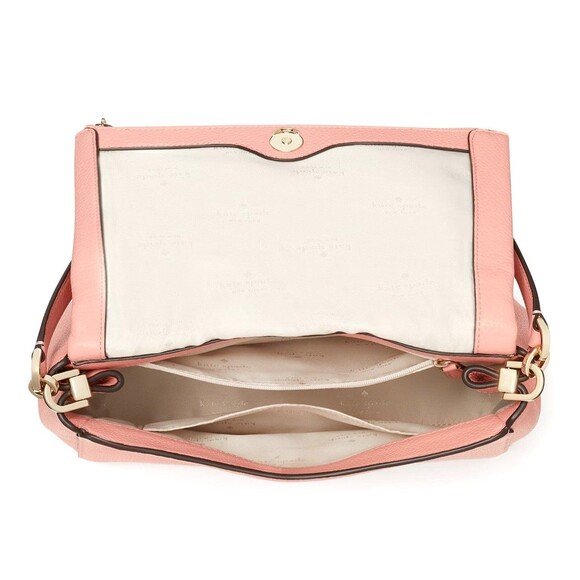 New Kate Spade New Kate Spade Leila Leather Medium Flap Shoulder bag Peachy Rose - Picture 3 of 5